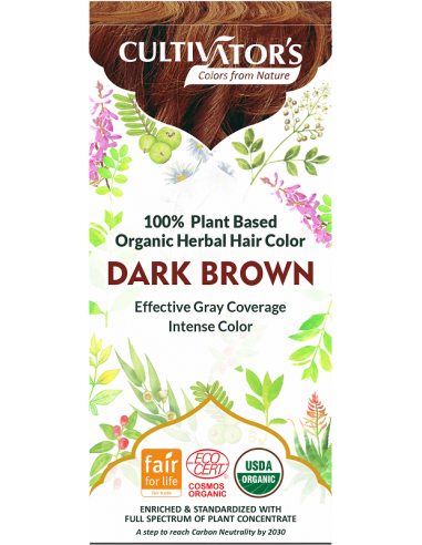 Organic Hair Dark Golden Brown Cultivator's 100 gr. Ecocert