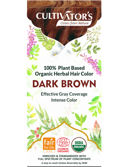 Organic Hair Dark Golden Brown Cultivator's 100 gr. Ecocert